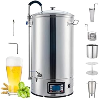 Elektrischer Braukessel, 30 l/40 l/60 l Heimbrauanlage, Heimbrauen mit LCD-Steuerung und Turbokühlung, Braukessel, 7-stufige Temperaturregelung (40L)