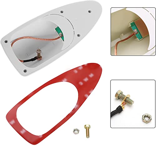 Image of CarFrill Car Shark Fin Antenna Waterproof Radio Signal (Car Shark Fin Antenna Cover-White)