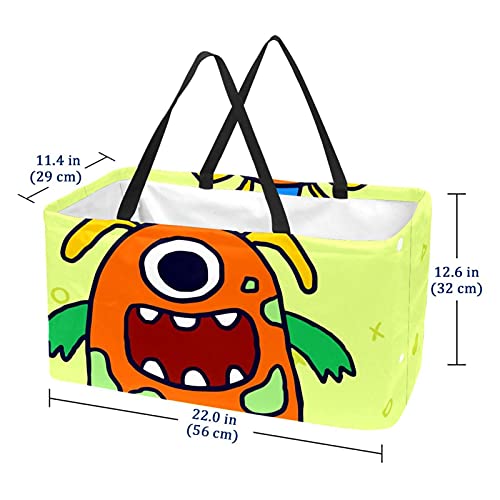 Grand panier d'épicerie pliable et réutilisable 56cm vert pandan - 6