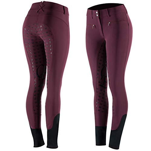 HORZE Women's High Waist Micro Silicone Fullseat Breeches