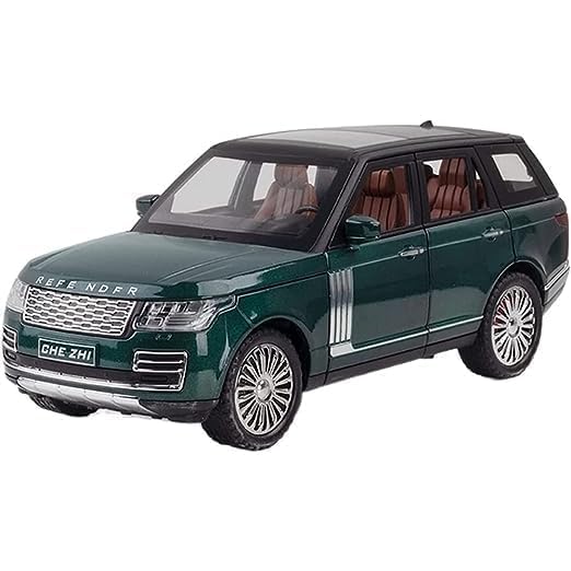 Image of 1:24 Metal Land Rover SUV Alloy Diecast Model Car Pull Back Vehicle with Openable Doors, Sound & Light, Toy for Kids Boys Girls, Collectible Die-cast Model Car (Green)