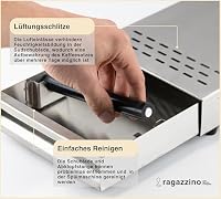 ragazzino Abklopfbehälter aus Edelstahl | Sudschublade für Espresso Siebträgermaschine | Abschlagkasten mit herausnehmbarer Abklopfstange | Knock Box 280x180x64mm – Ansicht 4