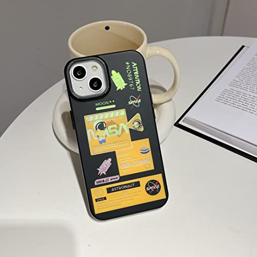 Coque iPhone 14 Plus Yonds Queen fusée jaune astronaute