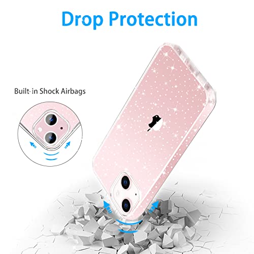 Jjgoo Compatible With Iphone 13 Case, Clear Glitter Soft Tpu Shockproof Protective Bumper Cover, Sparkle Bling Sparkly Cute Slim Women Girls Phone Case For Iphone 13, 6.1Inch #TOP5