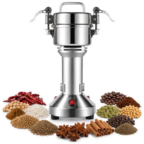 1200W Commercial Grain Mill Grinder - 200g Capacity Superfine Flour & Spice Grinder for Home Use High-Speed Electric Mill
