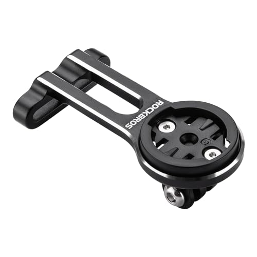 ROCKBROS Bike Computer Mount Out-Front Aluminum Integrated Bicycle Cycling Computer Mount Compatible with Garmin, Bryton, Go Pro