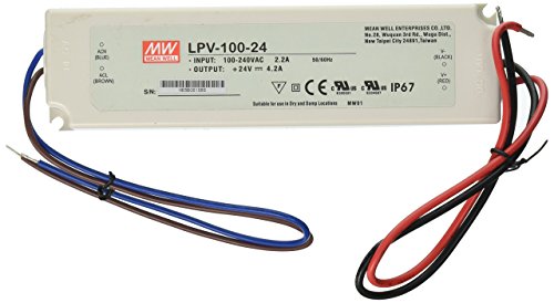 Image of MW Mean Well LPV-100-24 LED Driver 100.8W 24V IP67 Power Supply Waterproof
