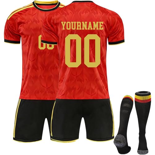 2026 Maillot Football Personnalisé avec Nom Numéro, Maillot De Foot Enfant Personnalisable Tenue Complete Domicile Et Exterieur avec T Shirt Short Et Chaussettes Idée Cadeau Fan De Foot