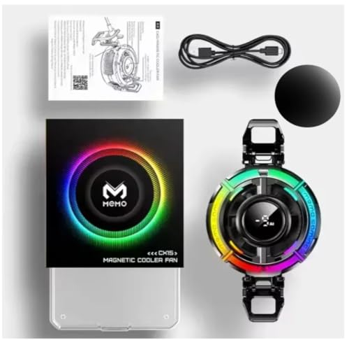 Image of Cubonic X Memo CX15 IceStorm Game Cooling Fan L1-5V Mode /AI Mode Phone Radiator Cooler with Central Temp Display 3 Mode RGB(Rainbow, Breathing,Gradient) Cool Light for Lag-Free Use