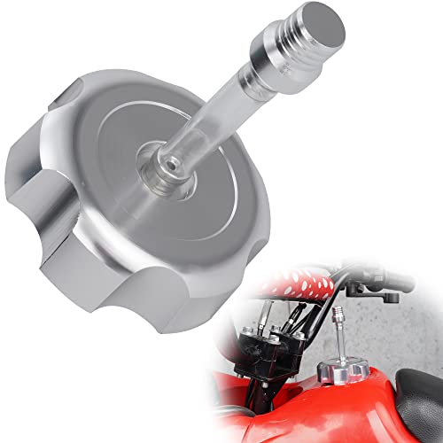 Fuel Cap Cnc Billet Gas Tank Cap With Anti-Leak Vent Tube Fits For 50Cc 70Cc 90Cc 110Cc 125Cc Coolster Taotao Kazuma Sunl Jcl Roketa Atv Quad 4 Wheeler-Silver #TOP6