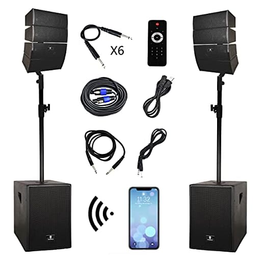 RECK Club 3000 4000 Watt DJ/Powered PA Speaker System Combo Set with Bluetooth/USB/SD Card/Remote Control (Two 12-Inch Subwoofers and 8X Array Speakers Set)