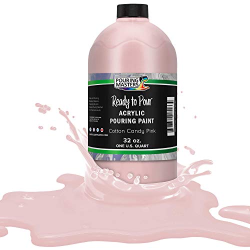 Pouring Masters Cotton Candy Pink Ready to Pour Acrylic Pouring Paint - Premium 32-Ounce Pre-Mixed Fluid Acrylic Paint - Fluid Art Supplies for Canvas, Wood, Paper, Tile & Rocks