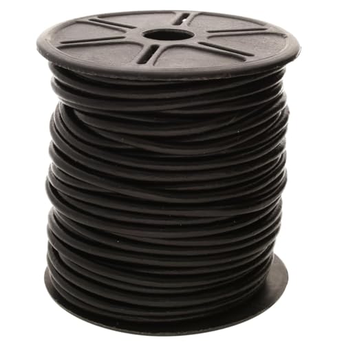 Cordon en cuir indien noir 3mm de fil rond pour loisirs créatifs et bijoux DIY