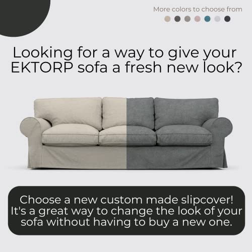 Comfortly|Cover For Ektorp 3 Seat Sofa, Replacement Slipcover, Heavy Duty 7 Pcs Cover, Pets And Stain Proof Durable Nano-Tech Fabric, Easy To Clean & Replace (Cashmere Blends - Rabbit) #TOP1