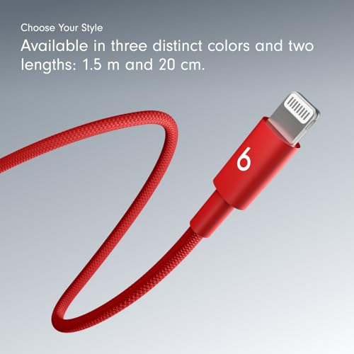 Image of Beats USB-C to Lightning Woven Cable Fast Charging Durable /Tangle-Free Compatible Charger for Apple Devices with Lightning Ports (1.5 m, 5 ft) - Rapid Red