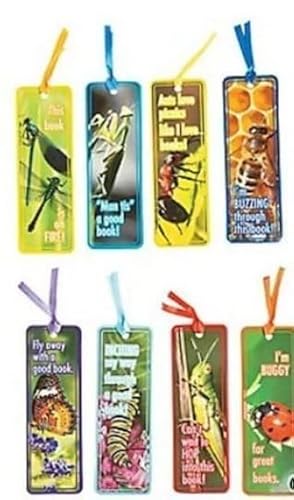 MY KINDA PARTY Pack of 12 Bugs & Insects Bookmarks: Delightful Markers for Nature Enthusiasts and Young Readers