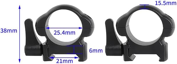 Tacgle 25.4mm Quick Release Steel Optic Sight Mounting High Medium Low Profile Picatinny Scope Rings