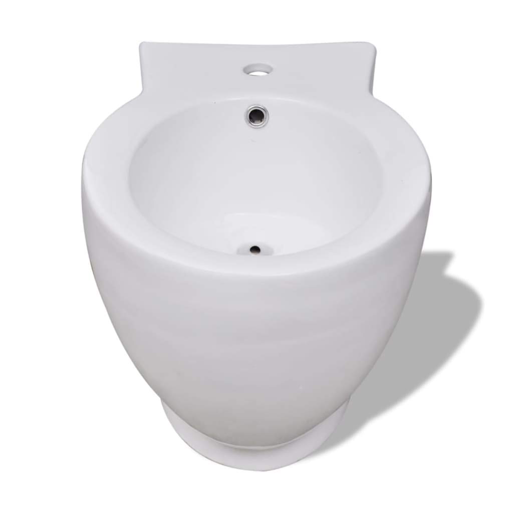Wysokiej jakości biały ceramiczny stojak na bidet do toalety i prysznica, nakładka z pionowym odpływem wody, nadaje się do higieny intymnej i higieny