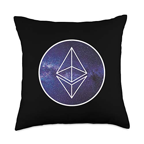 Ethereum Blockchain Crypto HODL ETH Trader Tees Ethereum Crypto Cryptocurrency HODL ETH Trader Blockchain Throw Pillow, 18x18, Multicolor