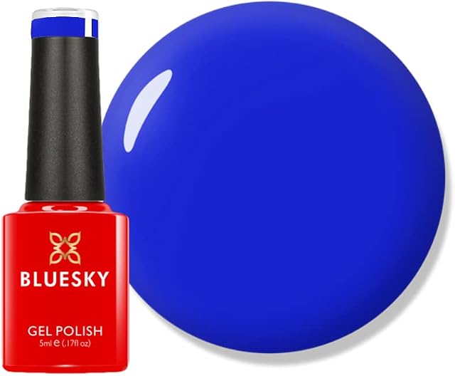 Bluesky Gel Nail Polish, Blue Bamboo - Neon32, Bright, Blue, Long Lasting, Chip Resistant, 5ml (Requires Drying Under UV LED Lamp)