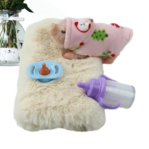Mini juguete de silicona de cerdo – Figura de cerdo realista y suave | Adorno elástico de animales artificiales, juguete vivo para niños, alivio del estrés, decoración de animales coleccionables y