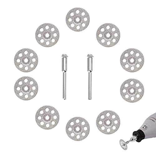 10 Disques Diamant 40 Mm + 2 Mandrins - Parfait Pour Couper Verre, Céramique, Pierres & Bricolage !