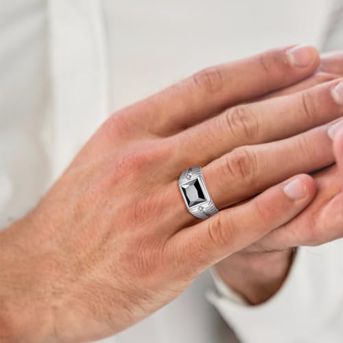 10ct 8x12mm Square-Cut Created Sapphire|Peridot Ring 925 Sterling Silver Ring Mens Engagement Wedding Bands Ring Size 6-144