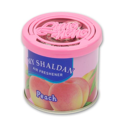 Image of Auto Dynasty My Shaldan Japanese Car Cup-Holder Natural Air Freshener Cans, Peach Scented, Pack of 12