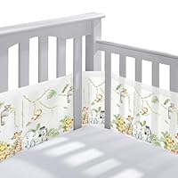 Bettumrandung Babybett,Baby Nestchen Bettumrandung,Kopfumrandung Babybett,Atmungsaktive Krippenumrandung,Babybett Atmungsaktiver Kollisionsschutz,Nestchen für Kinderbetten,Babybett Umrandungen