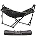 Tranquillo Uniki 3-Year Warranty Hammock Stand, Instant 30s Foldable Hammock with Stand, 550 lbs Capacity Camping Hammock for 1 Persons, Portable & Durable Premium Hammock, Black