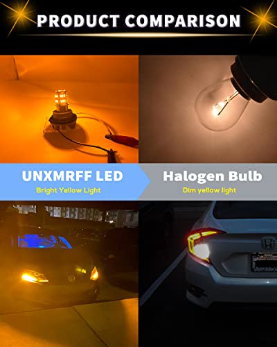 Unxmrff Upgraded 1157 2357 Led Bulb Amber Yellow For Turn Signal Blinker Lights, Brake Lights Super Bright 2057 2057A 7528 Bay15D Led Bulbs Replacement For Tail/Stop/Running Lights, Pack Of 10 #TOP3