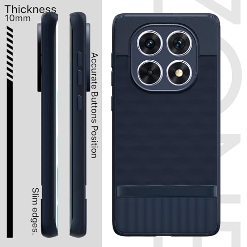 Image of Pikkme Back Cover for Redmi Note 14 Pro 5G Camera Protection 3D Hexa Cube Design Silicone Protective Bumper Case (Blue)