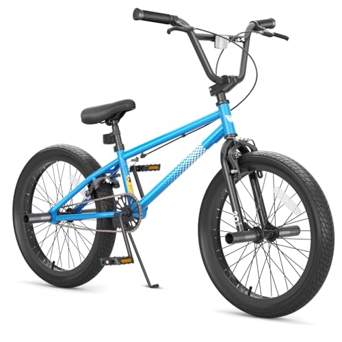 67i Boys BMX Bike 8-12 Years 18"/20" | 4 Steel Pegs, U-Brakes, Adjustable Seat & Hi-Ten Steel Frame | Lightweight 2.35" Tires for Park & Street Riding (20'' (with Pegs), Blue)