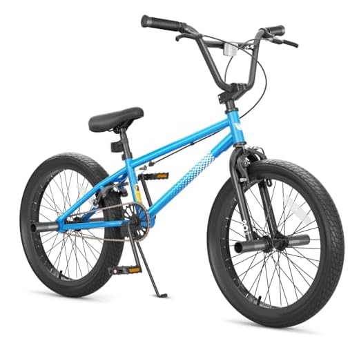 67i Boys BMX Bike 8-12 Years 18"/20" | 4 Steel Pegs, U-Brakes, Adjustable Seat & Hi-Ten Steel Frame | Lightweight 2.35" Tires for Park & Street Riding (20'' (with Pegs), Blue)