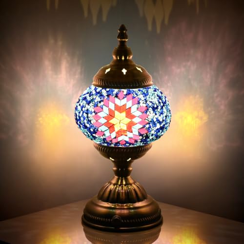 Caelumslvd Portable Rechargeable Turkish Bronze Base Table Lamp, 6000mAh