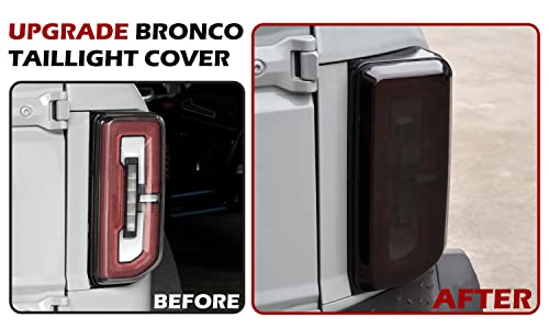 POKIAUTO Tail Light Cover for Bronco 21-23, Tail Lamps Covers Taillights Covers Guard Protector Frame for Ford Bronco 2021 2022 2023 2&4 Door Exterior Accessories, Smoked Black - 2PCS by POKIAUTO - Image 4