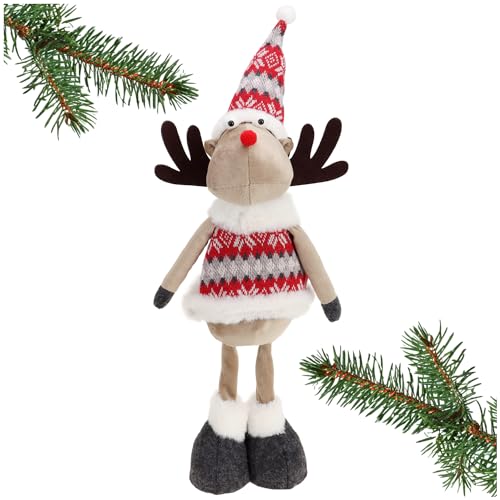 com-four® Premium Renne de Noël - Figurine d'élan d'hiver comme Support décoratif - Jolie décoration de Noël comme décoration de Chambre - Figurine autoportante sur Pieds sur échasses