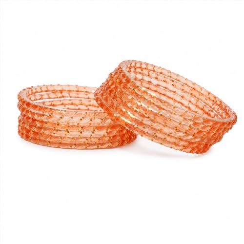 Image of Raindrop Crystal Glass Bangles, Pack of 12