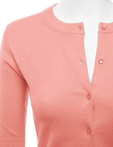 Image of LALABEE Women's Crew Neck Gem Button Long Sleeve Soft Knit Cardigan Sweater