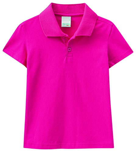 Blusa Polo básica infantil, Malwee Kids, Meninas, Rosa Escuro, 6