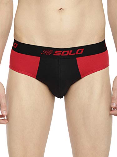 Image of SOLO Mens NEO-Tech Jersey Fabric - Ultra Soft Cotton Stretch Brief - Contrast Modern Contour Pouch - Rockstar Design (Pack of 5)