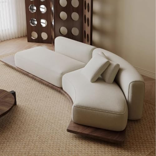 TOMXRORIA Modern and Simple Fabric Sofa, Three-Seater Off-White Living Room