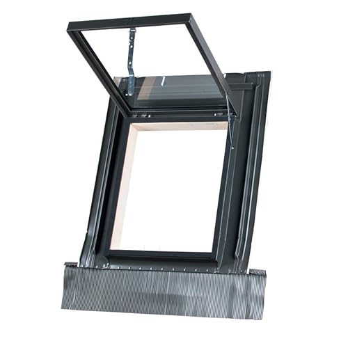 Fenêtre de Toit/Lucarne de Sortie de Toit 45 x 55 cm – Double Vitrage & Cadre en Pin Imprégné – RAL 7016