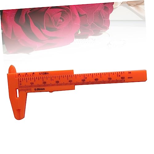 Calibrador Vernier Mini de Plástico Naranja para Joyería miniatura 4