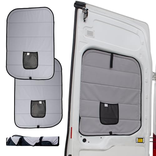 Living in a Bubble Insulated Blackout Rear Door Window Covers for Ford Transit 2015-Current Full Metal Door (Pair). Van Life Essentials & Camper Accessories