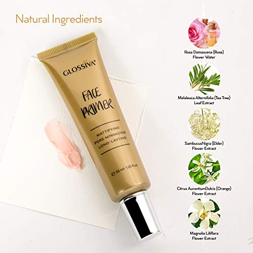 Glossiva Face Primer Matte - Big Pores Perfect Cover, Skin Flawless and Glowing, Long Lasting Makeup's Staying- Nourishes & Moisturizes, Suitable for All Skin Types 35ml