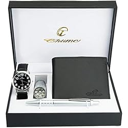 Lamparas Baratas Y Bonitas Caja de Regalo Reloj Hombre Negro - Lámpara LED - Billetera - Bolígrafo
