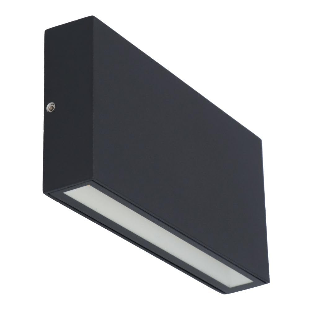 HOFTRONIC - Otis M - LED Wandleuchte Schwarz - Up und Down Modern - 10 Watt 630 Lumen - IP54 für innen, außen und bad - 2700K Warmweiß - Schwarz - Dimmbar - Außenleuchte - 175x90x33 mm