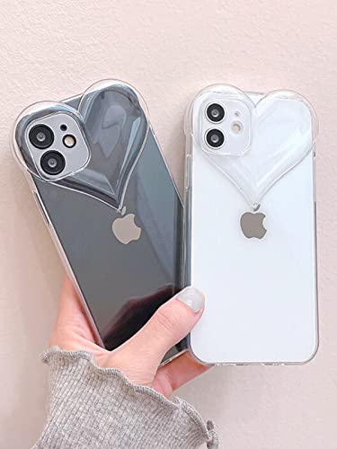 saymi's ぷっくり ハート おしゃれ 韓国 iPhone7/8/SE2/SE3 ケース 推し活 クリア 衝撃吸収 レンズ保護 透明 可愛い 個性的 (iPhone7/8/SE2/SE3)