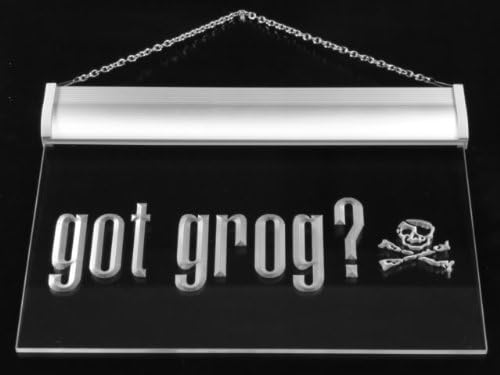 ADVPROMulti Color j645-c Pirates Got Grog Skull Bar Pub Neon LED Sign with Remote Control, 20 Colors, 19 Dynamic Modes, Speed & Brightness Adjustable, Demo Mode, Auto Save Function